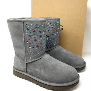 UGG Gray Winter Boots with Blue Accents